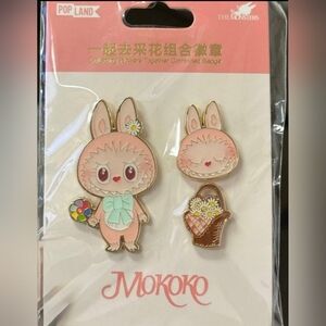 Mokoko Collecting Flowers Combined Badge Set POP LAND LIMITED